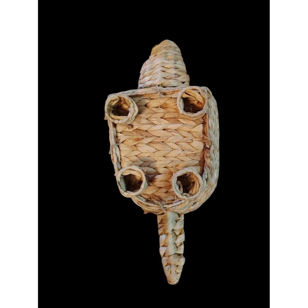 Dinosaur Rattan Wicker Plant Fruit Storage Decorative Planter